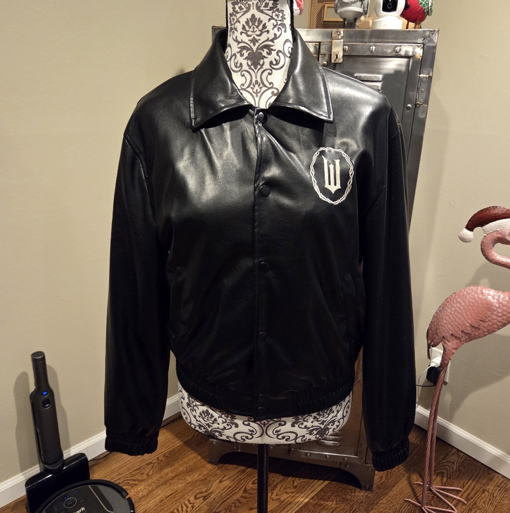 Forever 21 Wicked Rhinestone Faux Leather Jacket sz Sm - Picture 2 of 3